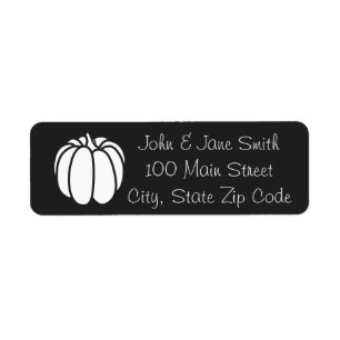 Pumpkin Patch in Black Return Address Label