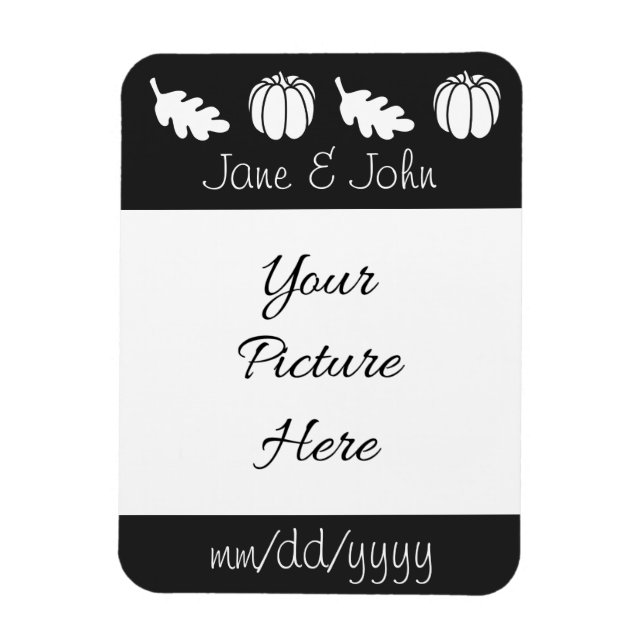 Pumpkin Patch in Black Save-the-Date Magnet (Vertical)
