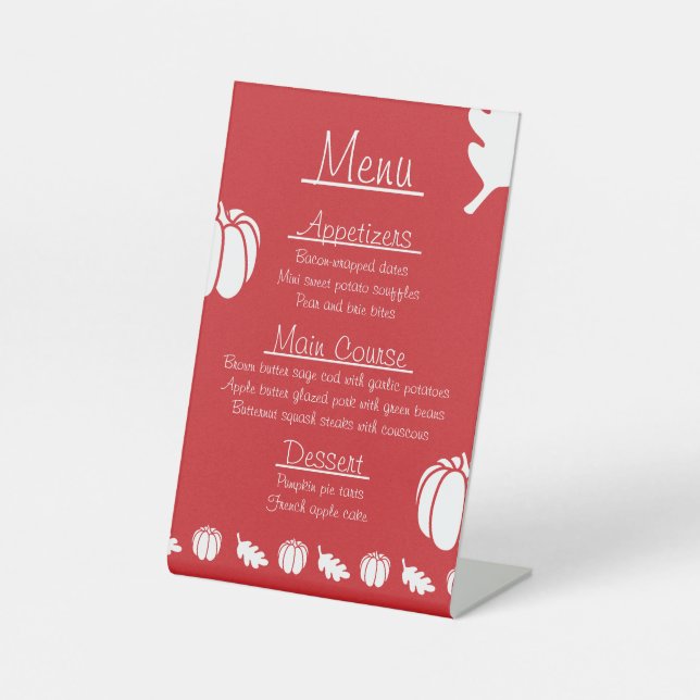 Pumpkin Patch in Cherry Pedestal Sign (Front)