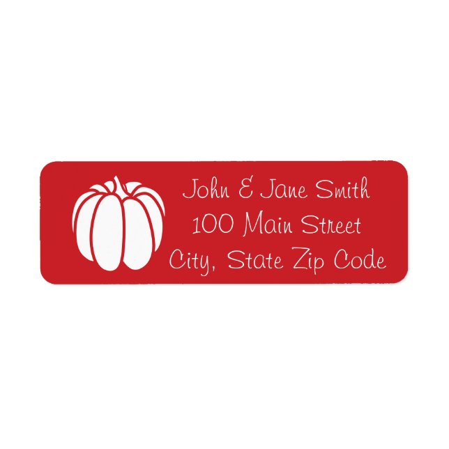 Pumpkin Patch in Cherry Return Address Label (Front)