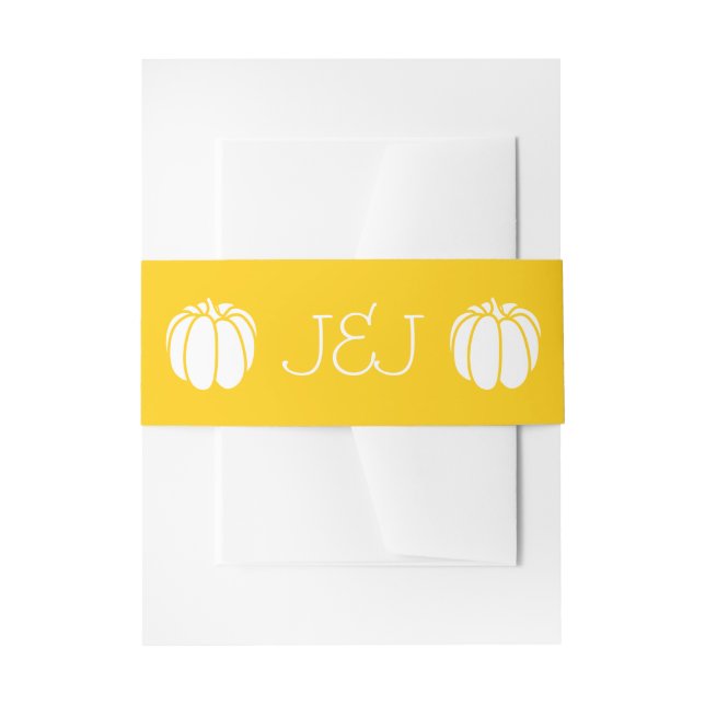 Pumpkin Patch in Yellow Invitation Belly Band (Front Example)