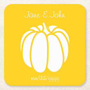 Pumpkin Patch in Yellow Paper Coaster