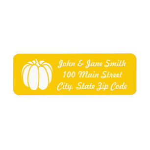 Pumpkin Patch in Yellow Return Address Label