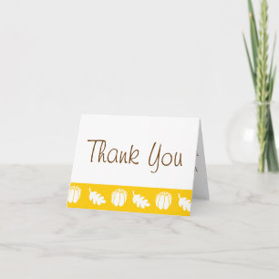 Pumpkin Patch in Yellow Thank You Card