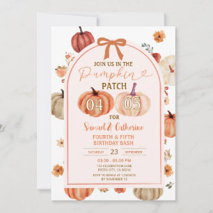 Pumpkin Patch joint brothers birthday bash Autumn Invitation