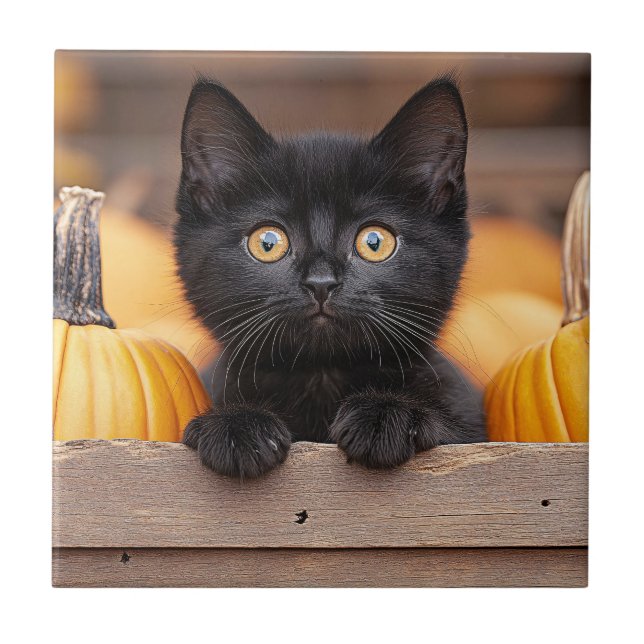 Pumpkin Patch Kitten Tile (Front)