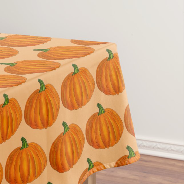 Pumpkin Patch Orange Autumn Harvest October Gourd Tablecloth (In Situ)
