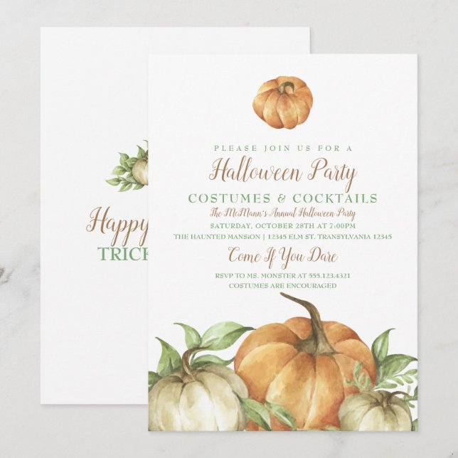 Pumpkin Patch Party Invitation (Front/Back)