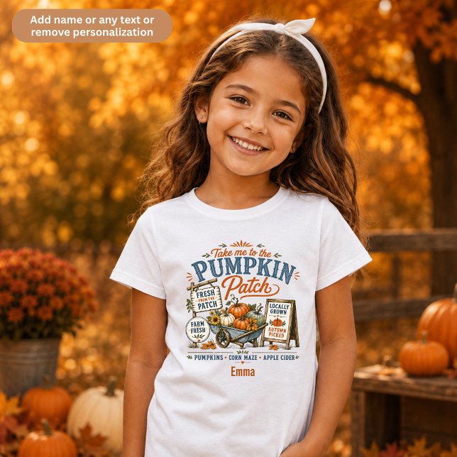 Pumpkin Patch Personalized Kids Halloween T-Shirt (Creator Uploaded)