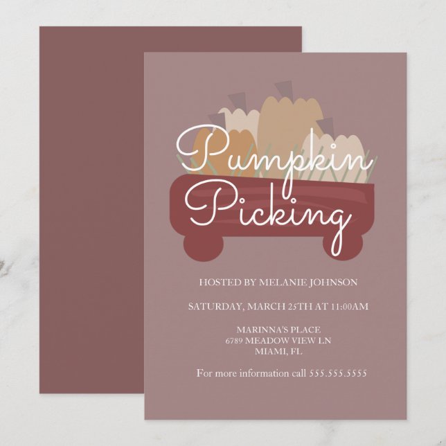 Pumpkin Patch Pumpkins Picking Flyer Invitation (Front/Back)