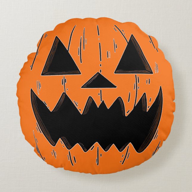 Pumpkin Patch Round Pillow (Front)