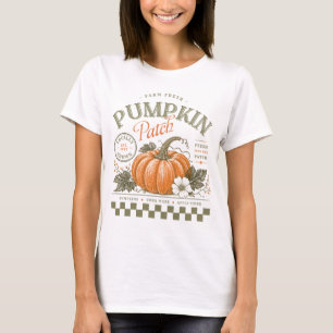 Pumpkin Patch rustic cozy autumn floral retro T-Shirt