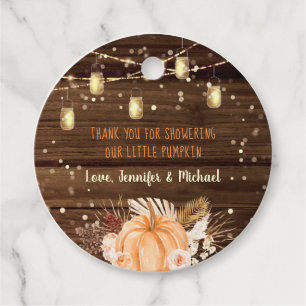 Pumpkin Patch Rustic String Lights Baby Shower Favour Tags