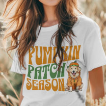 Pumpkin Patch Season Golden Retriever Fall Shirt