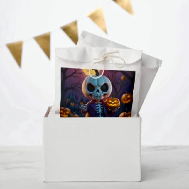Pumpkin Patch Skeleton Companion Favour Bag (Favor Bag Dimensions: 5.75”x8” sold in sets of 50. )