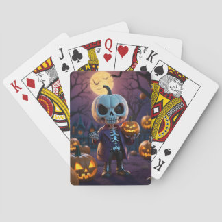 Pumpkin Patch Skeleton Companion Playing Cards