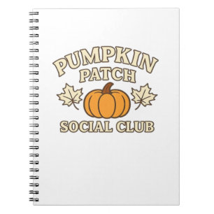 Pumpkin Patch Social Club – Cozy Autumn Aesthetic  Notebook