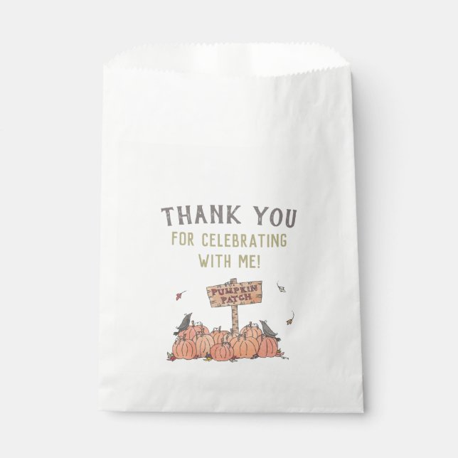 Pumpkin Patch Thank You Favour Bag (Front)