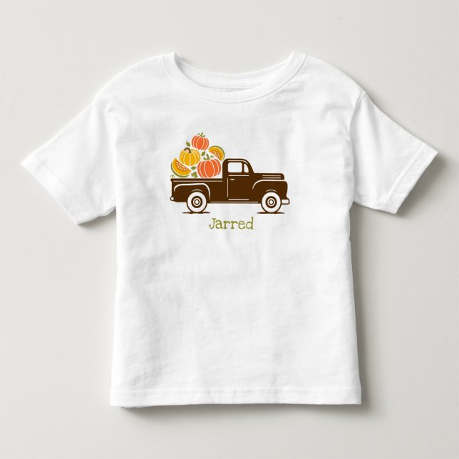 Pumpkin Patch Truck Custom Name Toddler T-shirt (Front)
