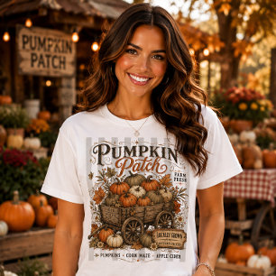 Pumpkin Patch Vintage Farm Autumn Harvest T-Shirt