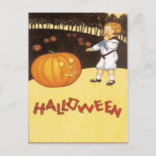 Pumpkin Patch Vintage Postcard
