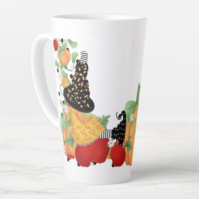 Pumpkin Patch Witch Latte Mug (Left Angle)