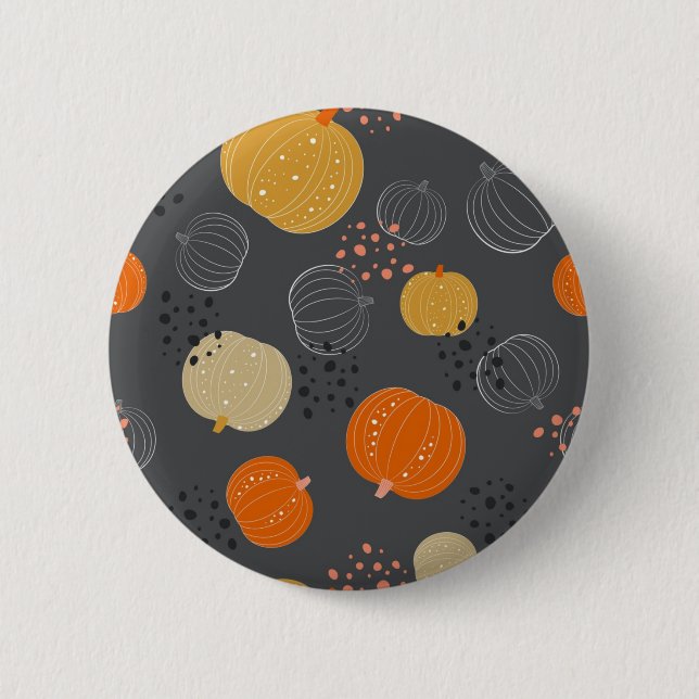 Pumpkin pattern 2 inch round button (Front)