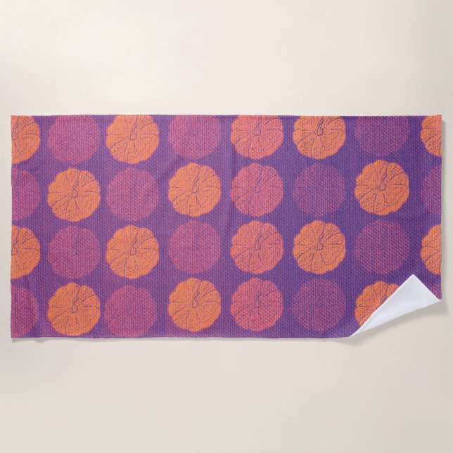 Pumpkin Pattern Beach Towel (Front)