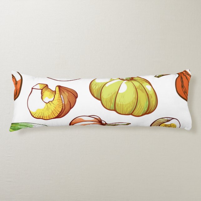 Pumpkin pattern body pillow (Front)