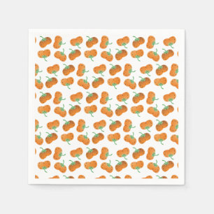 Pumpkin Pattern Fall Autumn Orange Green Napkin