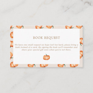 Pumpkin Pattern Fall Baby Shower   Book Request Enclosure Card