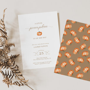Pumpkin Pattern Fall Baby Shower   Invitation