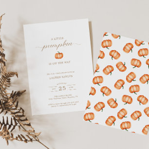 Pumpkin Pattern Fall Baby Shower Invitation