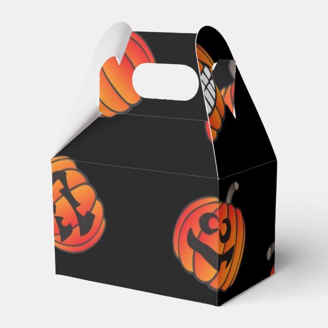 Pumpkin pattern favor box (Front Side)