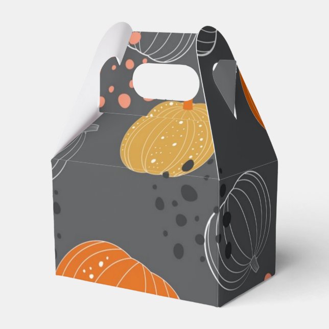 Pumpkin pattern favor box (Front Side)