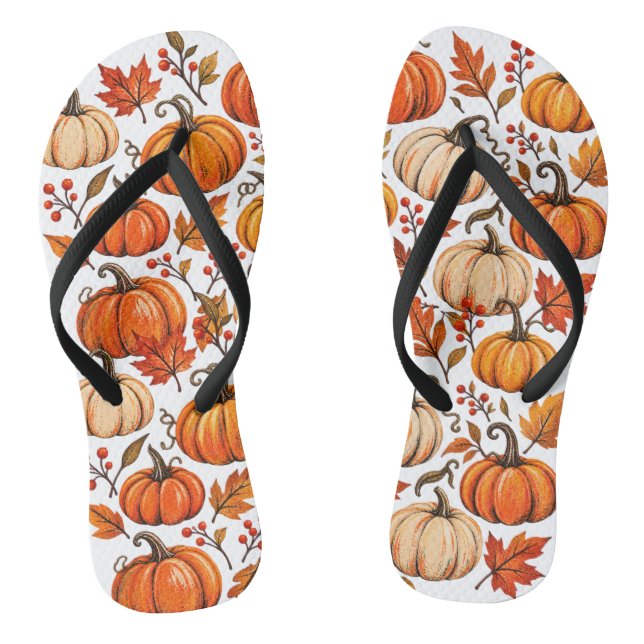 Pumpkin pattern  flip flops (Footbed)