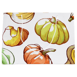 Pumpkin pattern large gift bag