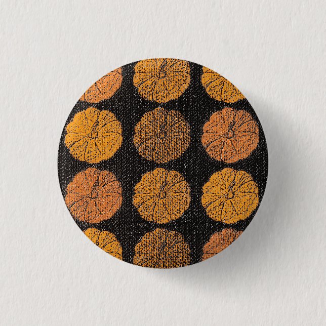 Pumpkin Pattern Orange 1 Inch Round Button (Front)