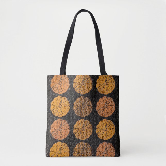 Pumpkin Pattern Orange Tote Bag (Front)