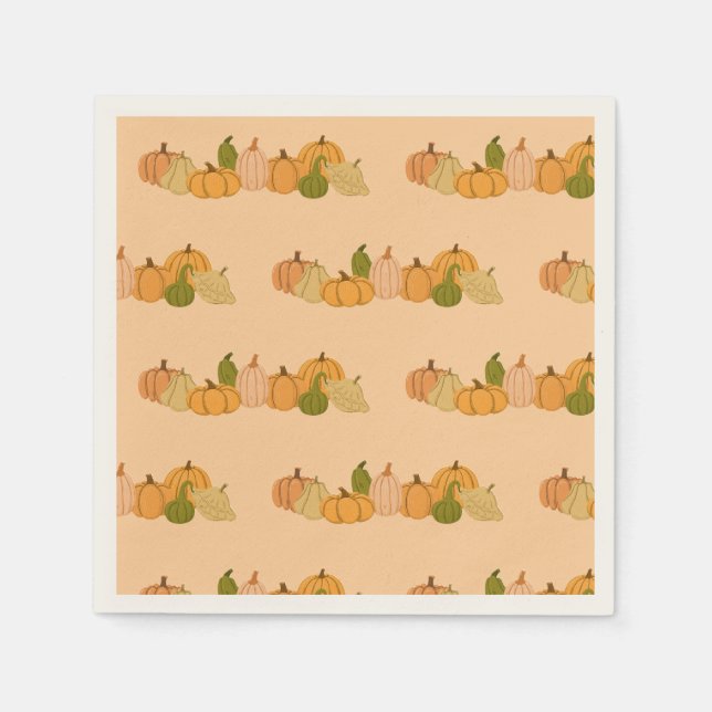 Pumpkin Pattern Paper Napkins – Halloween Party (Front)