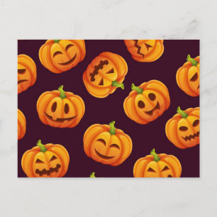Pumpkin pattern postcard