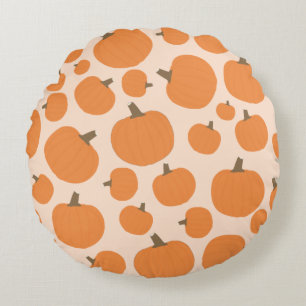 Pumpkin Pattern Round Pillow