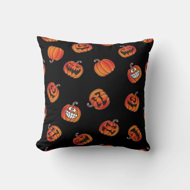 Pumpkin pattern throw pillow (Front)