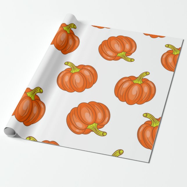 Pumpkin pattern wrapping paper (Unrolled)