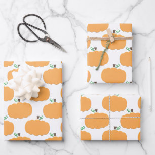Pumpkin Pattern  Wrapping Paper Sheet