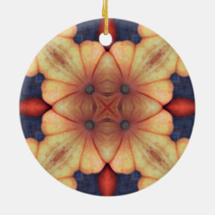 Pumpkin Patterns - Fall Colour - Thanksgiving Gift Ceramic Ornament