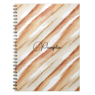 Pumpkin Peach Cream Latte Stripes Notebook