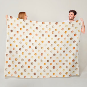 Pumpkin Peach Latte Dots Fleece Blanket