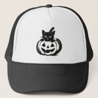 Pumpkin Peek – Black Cat Halloween Design on 