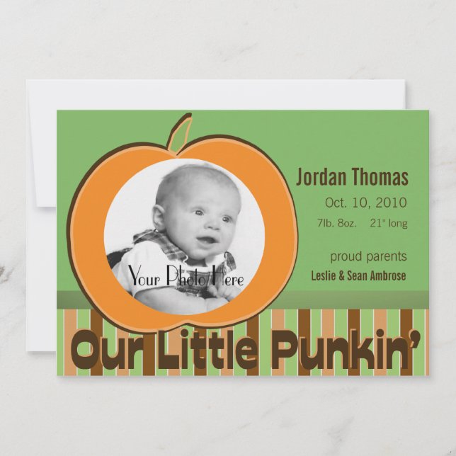 Pumpkin Photo Announcement (Front)